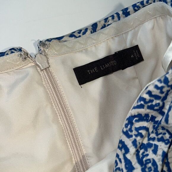 The Limited Blue and White Patterned Strapless Dress Size 4 - Picture 7 of 12